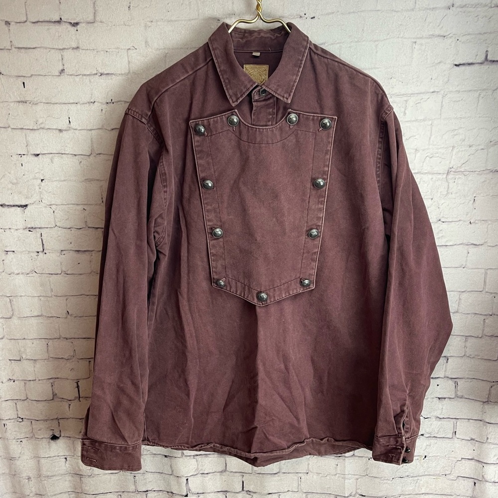 Frontier Clothing Wah Maker men’s size large dark plum long sleeve shirt